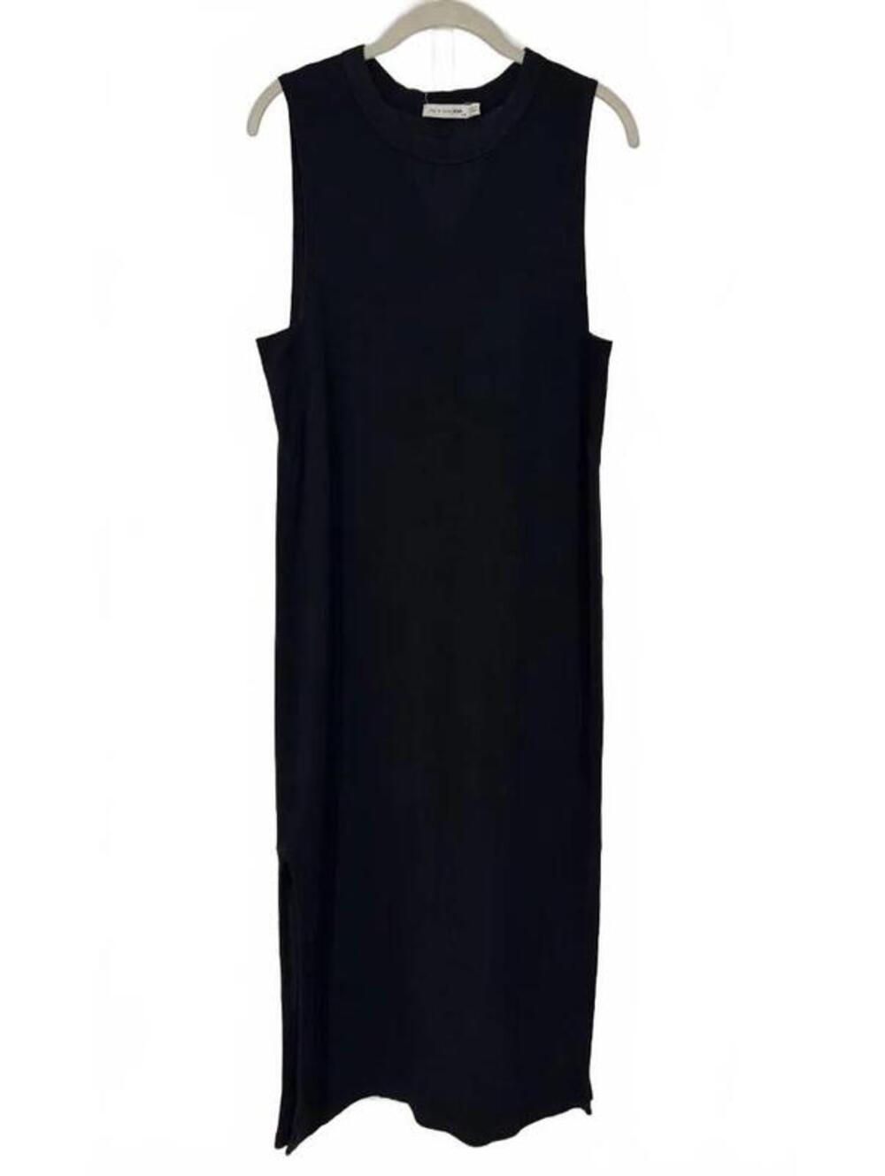 RAG & BONE BLACK DOUBLE LAYER SIDE SLIT MAXI DRESS large